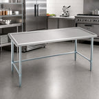 Thumbnail image #2 for Eagle Group Spec-Master T2460GTEM 60 x 24 Inch Stainless Steel Work Table with Box Marine Edge and Open Galvanized Base