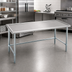 Thumbnail image #2 for Spec-Master Marine Series 60-Inch x 24-Inch Stainless Steel Work Table with Box Marine Edge and Open Galvanized Base