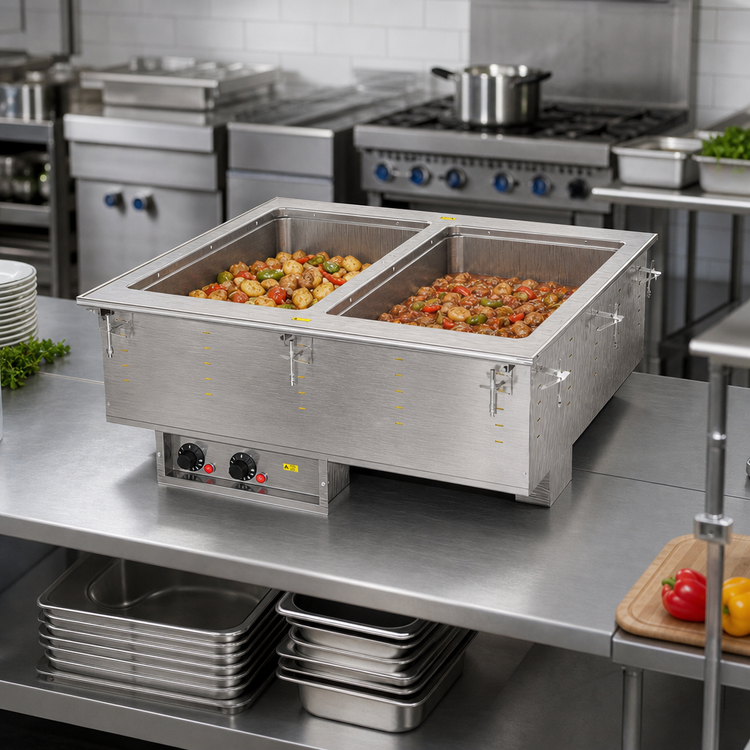 Product image #2 for Vollrath Two-Well Drop-In Electric Hot Food Well with Auto-Fill, Thermostatic Controls, and Manifold Drain