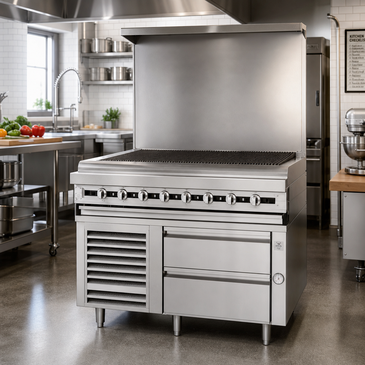 Product image #2 for Titan JRLH-04S-T-72 72 Inch Self-Contained Refrigerated Equipment Stand with 4 Drawers