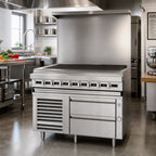 Thumbnail image #2 for Jade Range (Middleby) Titan JRLH-04S-T-72 72-Inch Self-Contained Refrigerated Equipment Stand, Stainless Steel & Aluminum, 4 Drawers