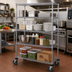 Thumbnail image #2 for Quantum 48-Inch x 18-Inch x 69-Inch Mobile Wire Shelving Cart with 4 Shelves, Chrome Plated Finish