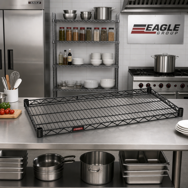 Product image #2 for Eagle Group Stand-Outs Decorative Wire Shelf with QuadTruss Design, 72" W x 24" D, Black Epoxy
