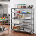 Thumbnail image #2 for Cambro Camshelving® Elements EXA184272V5480 5-Tier Vented Stationary Add-On Polymer Shelving Unit, 18 x 42 x 72 Inches, Speckled Gray