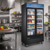 Thumbnail image #2 for Omcan Two-Section Reach-In Glass Door Display Freezer, 29 Cu. Ft., Black