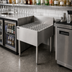 Thumbnail image #3 for Top Shelf TSCE Series 24-Inch Freestanding Stainless Steel Underbar Drainboard with Backsplash and Glass Rack Inserts