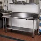 Thumbnail image #2 for John Boos CDT6-LS84SSK Stainless Steel Dishtable Undershelf, 77-5/8"W x 24-1/8"D, 16-Gauge 300 Series, Adjustable Bullet Feet
