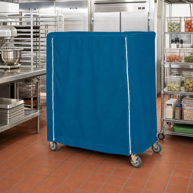 Product image #2 for Metro 48 x 18 x 54-Inch Mariner Blue Nylon Banquet Cart Cover with Velcro Fastener