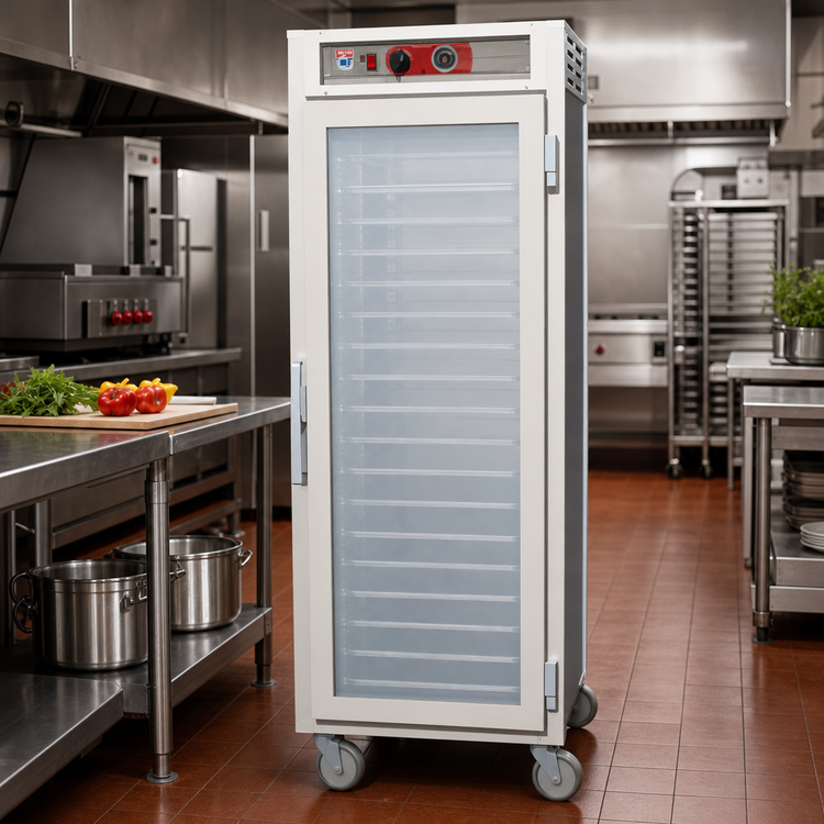 Product image #2 for Metro C5 6 Series Mobile Full-Height Pass-Thru Heated Holding Cabinet with Double-Pane Glass Doors and Universal Slides