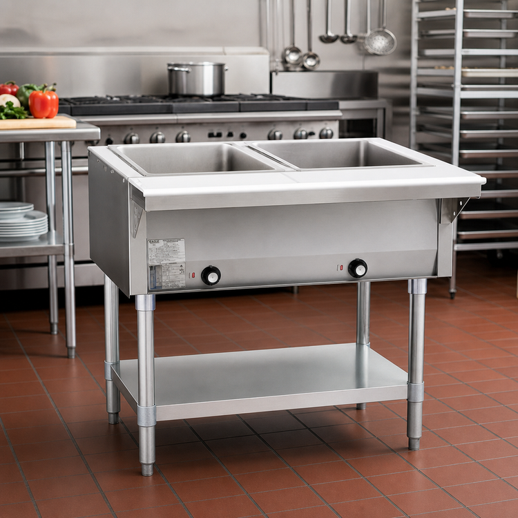 Product image #2 for Eagle Group SHT2-LP 33-Inch Liquid Propane Hot Food Table with 2 Dry Wells and Undershelf