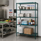 Thumbnail image #3 for Metro Super Erecta 5AA437K3 Super Adjustable Add-On Wire Shelving Unit, 36W x 21D x 74H, 5 Shelves, Green Epoxy Finish