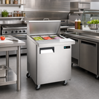 Thumbnail image #2 for Hurakan Mega Top Refrigerated Sandwich Prep Table, 27-Inch Wide, 1 Door, 5.7 Cu. Ft.