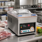 Thumbnail image #2 for Omcan USA 19481 Countertop Single-Chamber Vacuum Packaging Machine, 15 x 11 x 3 in Chamber, 10.2 in Seal Bar, Digital Controls, 110V