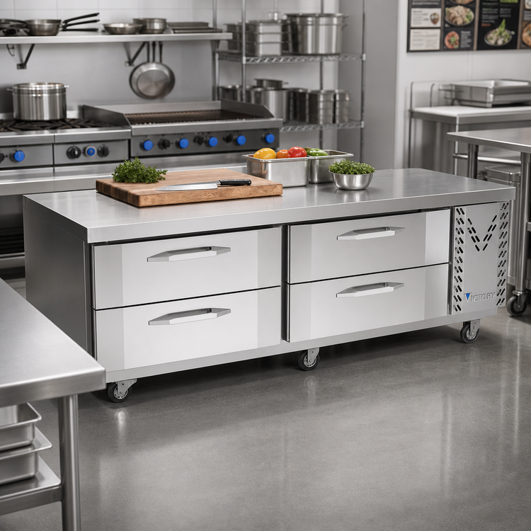 Product image #2 for Victory V-Core 72-Inch Two-Section 4-Drawer Chef Base Refrigerator