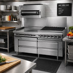Thumbnail image #2 for Jade Range (Middleby) Titan JMRH-72G 72-Inch Heavy-Duty Modular Gas Griddle Top Range, Manual Controls, 1-Inch Polished Steel Plate