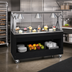 Thumbnail image #2 for Vollrath 2-Series Affordable Portable 46-Inch Stainless Steel Utility Station with Open Storage Base and Buffet Breath Guard