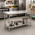 Thumbnail image #2 for BlendPort® Deluxe Series Flat Top Stainless Steel Work Table with Adjustable Undershelf, 60-Inch W x 24-Inch D