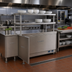 Thumbnail image #2 for Randell 86-1/2-Inch Modular Chef Service Counter Left Section with Plate Storage Cabinet and Double Overshelf