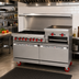 Thumbnail image #2 for American Range 48-Inch Commercial Gas Range with 4 Open Burners, 24-Inch Raised Griddle/Broiler, and 2 Space-Saver Ovens