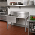 Thumbnail image #2 for BK Resources One Compartment Stainless Steel Sink with Right Drainboard, 18 x 18 x 14 Bowl, 40-3/16 Inch Wide