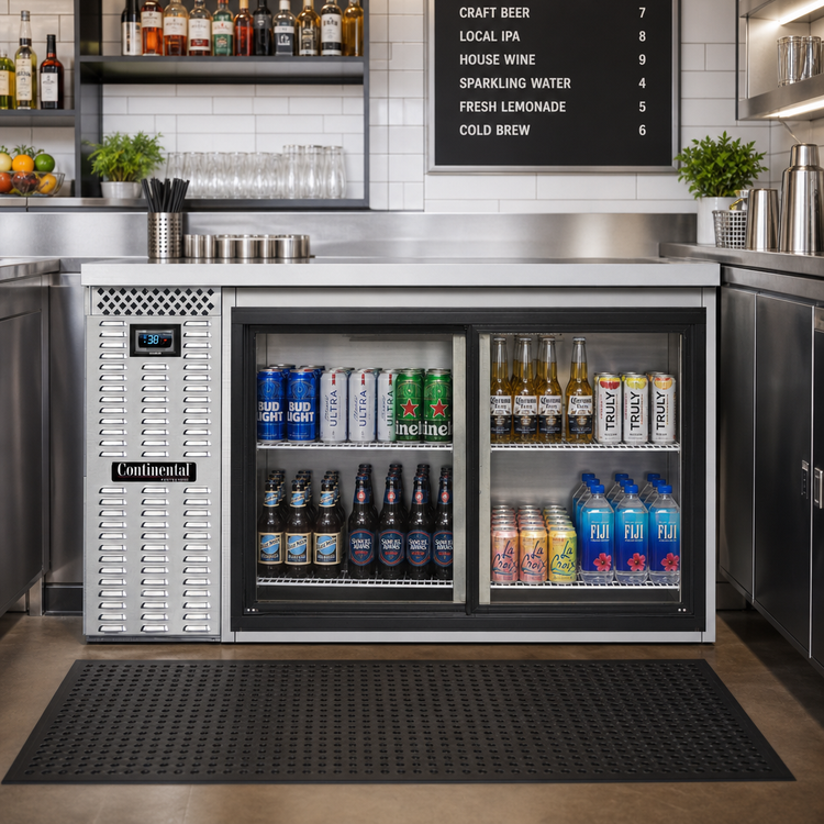 Product image #2 for Continental Refrigerator BB59NSSSGD 59" Refrigerated Back Bar Cooler with Sliding Glass Doors
