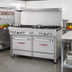 Thumbnail image #2 for Southbend Ultimate 60-Inch Gas Restaurant Range with 4 Star/Sauté Burners, 4 Pyromax Burners, Convection Oven, and Cabinet Base