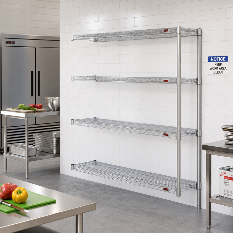 Product image #2 for Eagle Group 4-Tier Add-On Wire Shelving Unit, 72 x 18 x 74 Inches, Stainless Steel