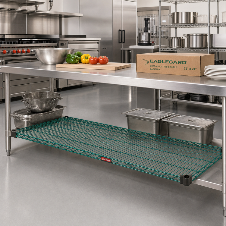 Product image #2 for EagleGard QA2472E-X 72" x 24" Quad-Adjust Wire Shelf