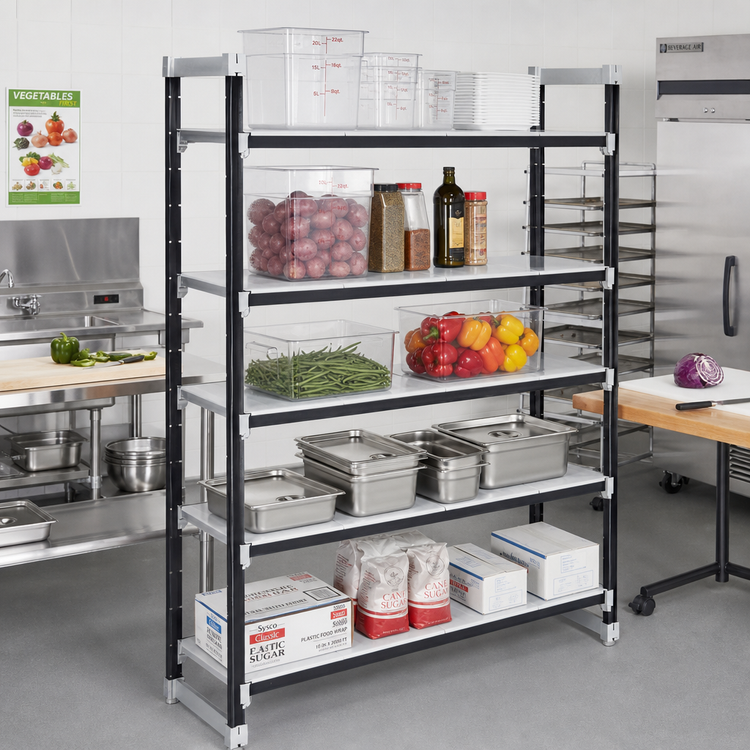 Product image #2 for Cambro Camshelving Elements XTRA 21" x 48" x 84" 5-Tier Solid Stationary Starter Unit