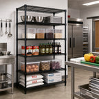 Thumbnail image #2 for Quantum WR63-1872BK-5 5-Shelf Wire Shelving Starter Unit, 72"W x 18"D x 63"H, Black Epoxy Finish