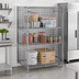 Thumbnail image #2 for Quantum Stationary Security Cage Shelving Unit with 2 Intermediate Shelves, 48W x 18D x 63H, Chrome Finish