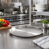 Thumbnail image #2 for American Metalcraft 8-Inch Round Stainless Steel Satin Finish Plate