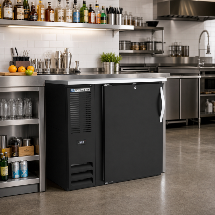 Product image #2 for Beverage-Air BB36HC-F-B 36-Inch Food-Rated Solid Door Back Bar Refrigerator