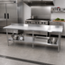 Thumbnail image #2 for Sapphire 120-Inch x 24-Inch Stainless Steel Work Table with 5-Inch Backsplash and Undershelf