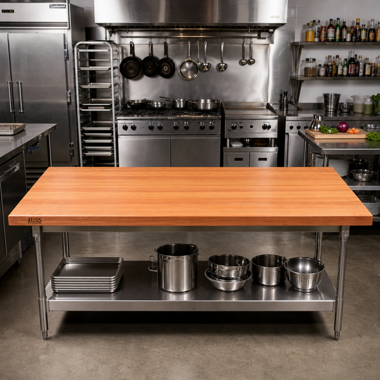 Product image #2 for Boos Block 84 x 36 x 3-Inch Full-Length Rails Edge Grain American Cherry Kitchen Countertop, Oil Finish