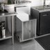 Thumbnail image #3 for BK Resources 18 x 21 Inch Flat Top Open Base Underbar Cabinet with Die Wall, 304 Stainless Steel