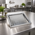 Thumbnail image #2 for 12-Inch Square Hammered Stainless Steel Serving Tray