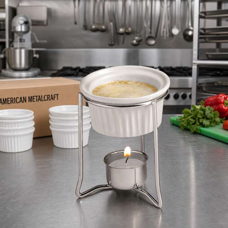 Product image #2 for American Metalcraft 4 oz White Ceramic Fluted Ramekin Replacement for BWR34