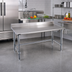 Thumbnail image #2 for Eagle Group Budget Series 430 Stainless Steel Work Table with Backsplash, 30 x 24 Inches