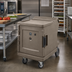 Thumbnail image #3 for Cambro Camtherm Low Profile Electric Hot Holding Cart with Single Door, 11 Sheet Pan Capacity, Granite Sand