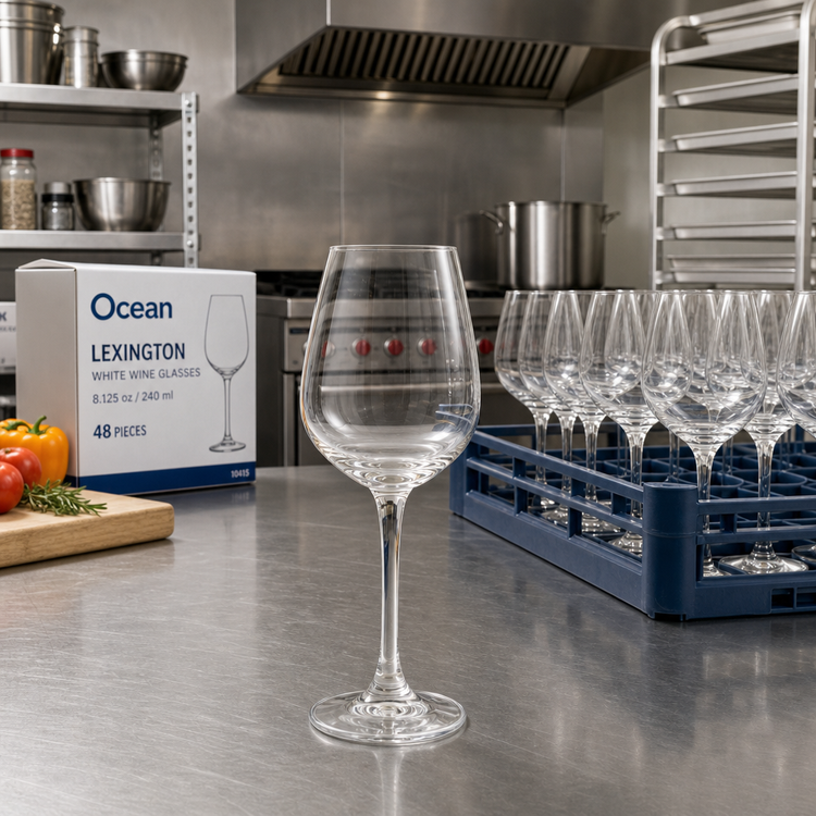 Product image #2 for Ocean Lexington Stemmed White Wine Glass, 8.125 oz, Clear, Case of 48