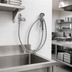 Thumbnail image #2 for T&S Brass Wall-Mount Single Pre-Rinse Faucet with 96-Inch Flexible Hose, Spray Valve, and Vacuum Breaker