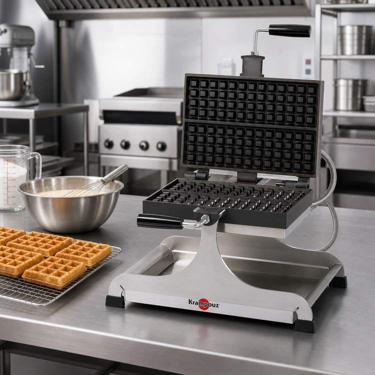 Product image #2 for Krampouz 4 x 13 Liège Swivel Countertop Commercial Waffle Maker