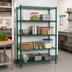 Thumbnail image #2 for Eagle Group Valu-Gard 4-Tier Stationary Wire Shelving Starter Unit, 60 x 24 x 74 Inches, Green Epoxy Finish