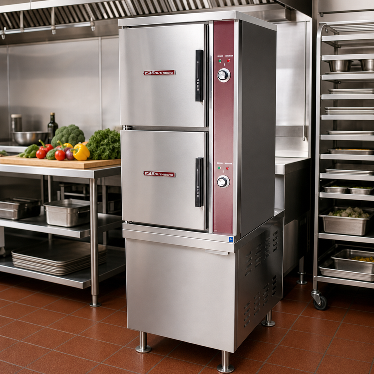 Product image #2 for Southbend Steam ECX-2S Electric 2-Compartment Convection Steamer with 24-Inch Cabinet Base