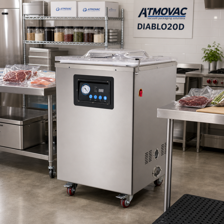 Product image #3 for ATMOVAC Diablo20D Floor Model Chamber Vacuum Packaging Machine with Double 20-Inch Seal Bars and Gas Injection