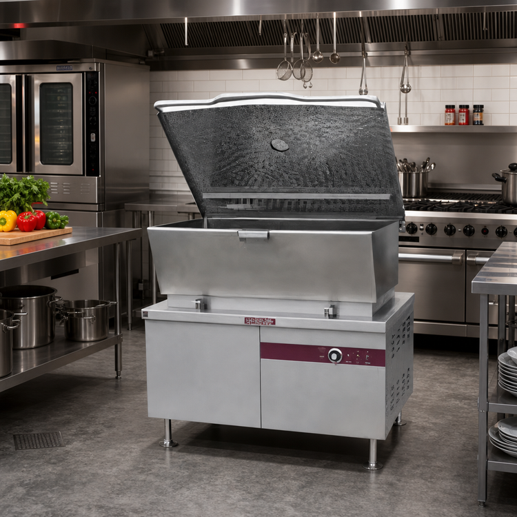 Product image #2 for Crown EMTS-60 60 Gallon Electric Tilting Skillet with Cabinet Base