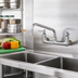 Thumbnail image #2 for T&S Brass Double Pantry Faucet with 6-Inch Swing Nozzle, Wall Mount, 8-Inch Centers