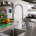 Thumbnail image #2 for Advance Tabco K-48 Single Deck-Mounted Gooseneck Faucet with 8-1/2 Inch Spout, Lead Free
