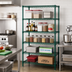 Thumbnail image #2 for Stationary Wire Shelving Starter Kit, 36 x 21 x 54 Inches, 5 Shelves, Green Epoxy Finish